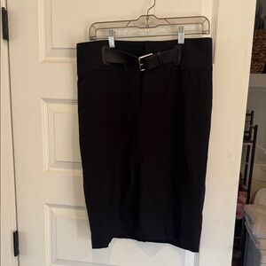 Ralph Lauren Elegant Black Pencil Skirt with Buckle